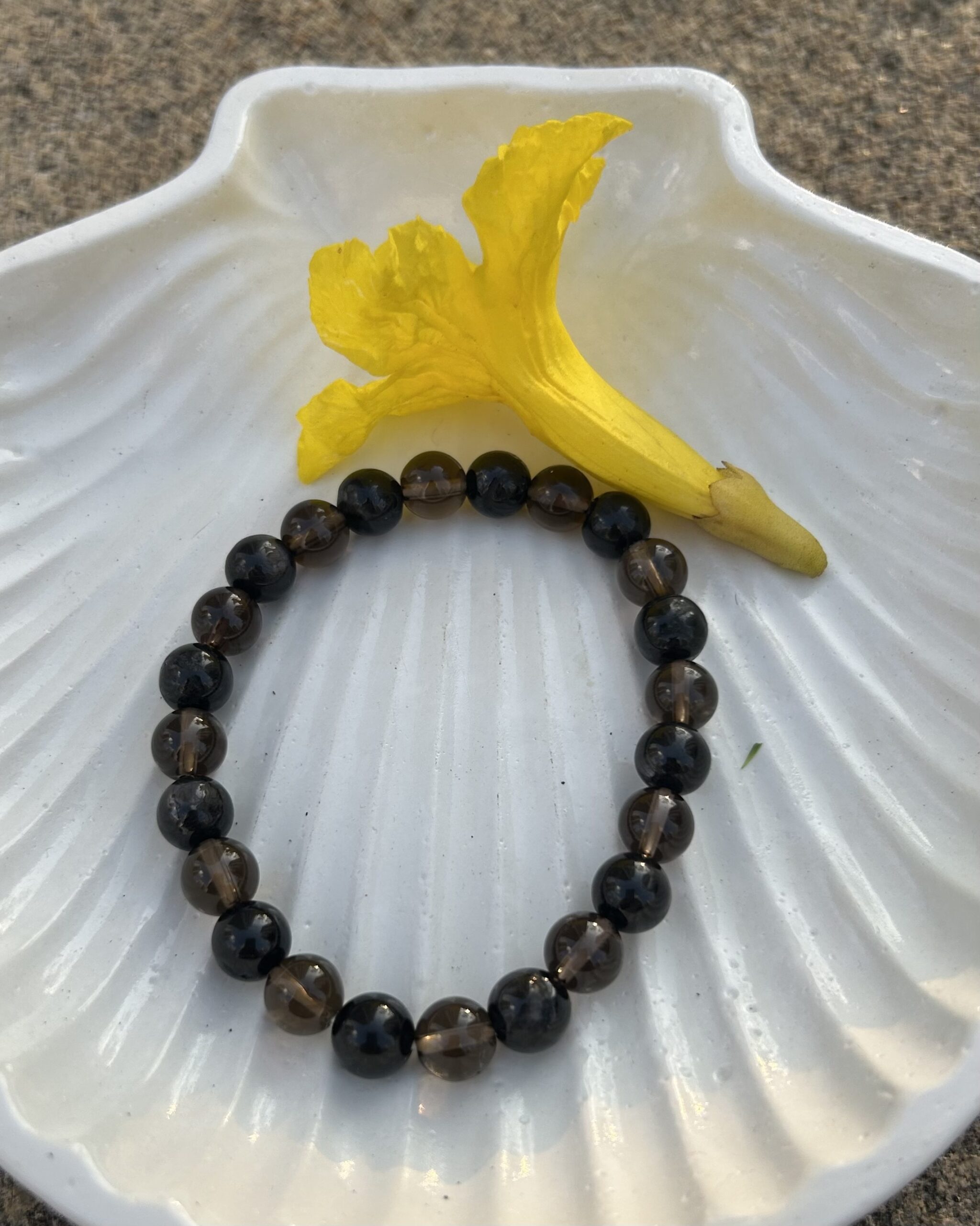 Smokey Quartz and Apache Tears Bracelet